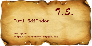 Turi Sándor névjegykártya