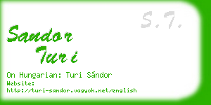 sandor turi business card