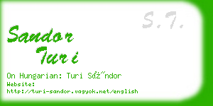 sandor turi business card